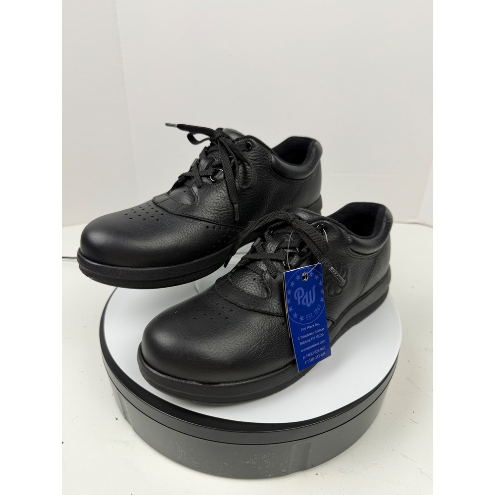 P.W. Minor Women Black Leather Lace Up Orthopedic Support Shoes Size 8.5 Wide